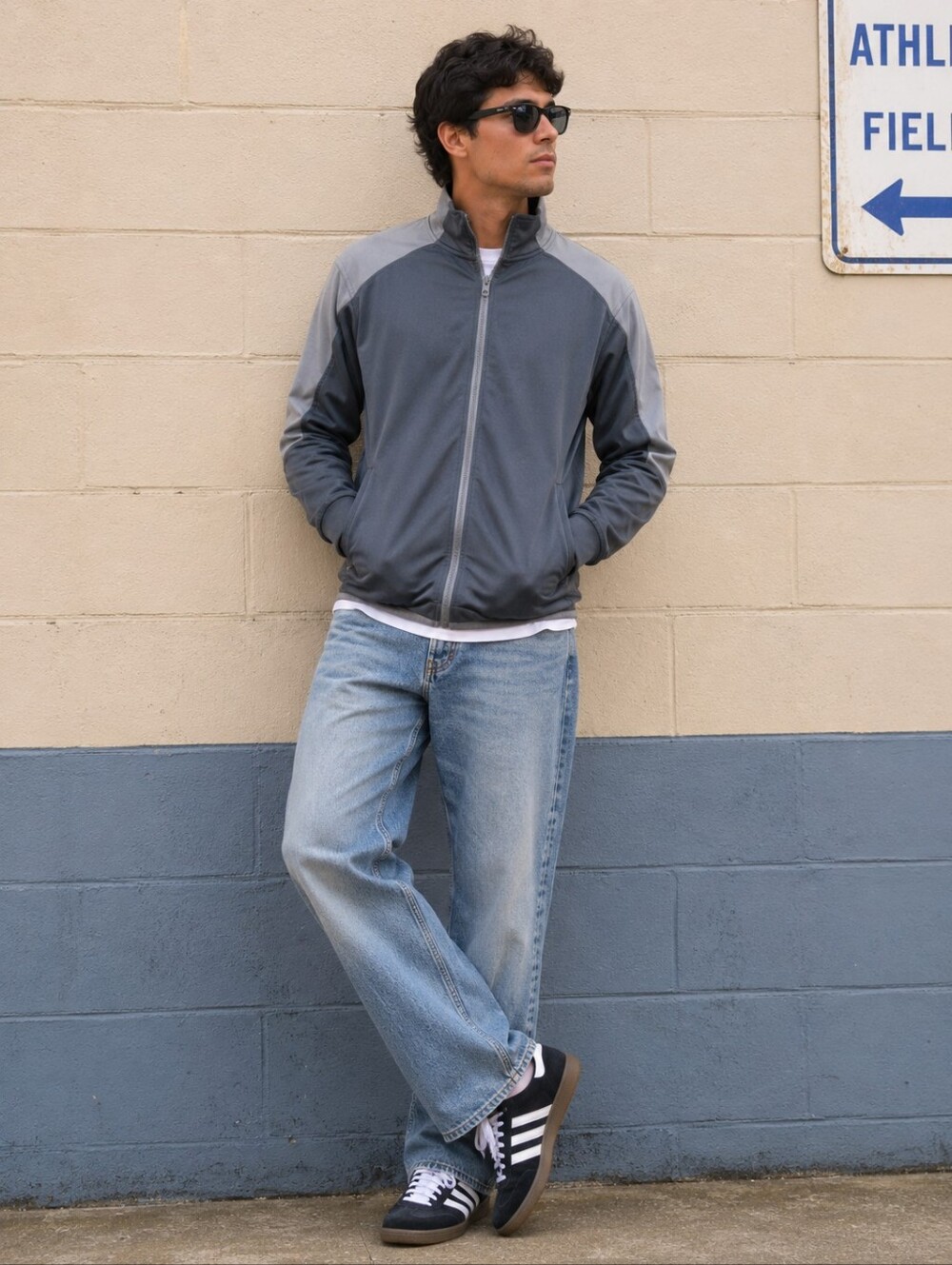 Starter Full Zip Track Jacket in Gray Athleisure Retro Athletic Workout Men's S